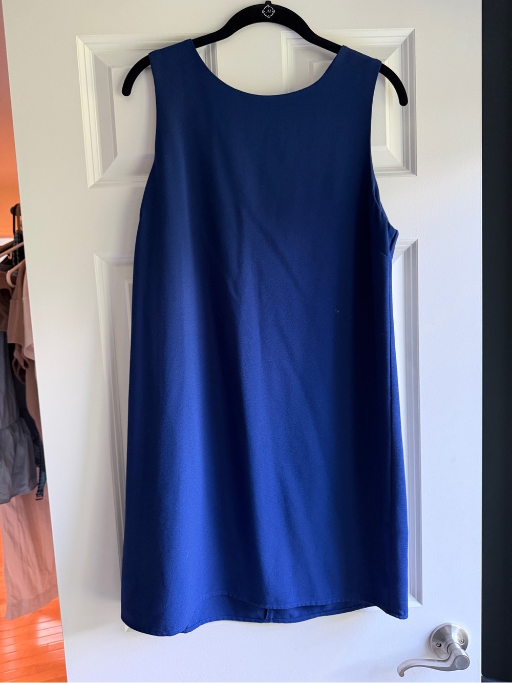 Sleeveless Mini Shift Dress in Deep Blue